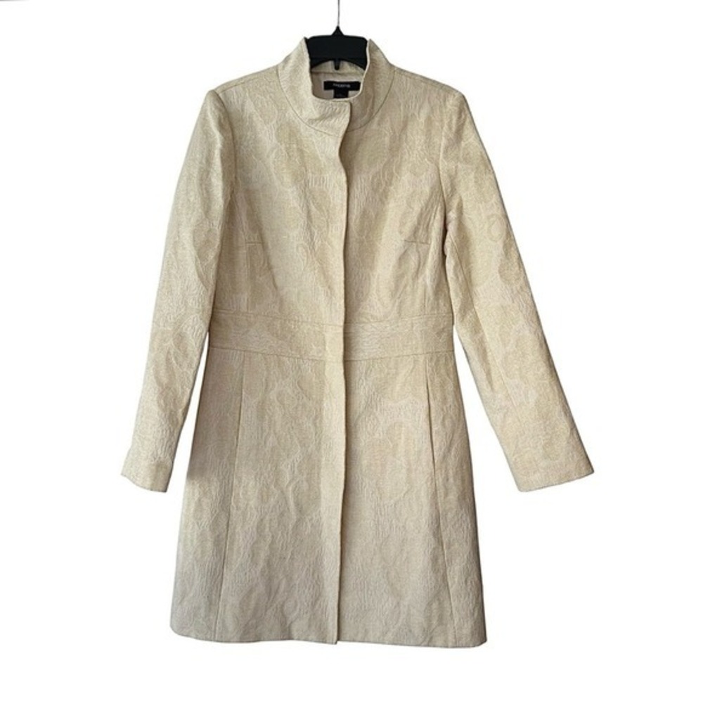 Arden B Cream‎ Jacquard Tapestry Print Coat